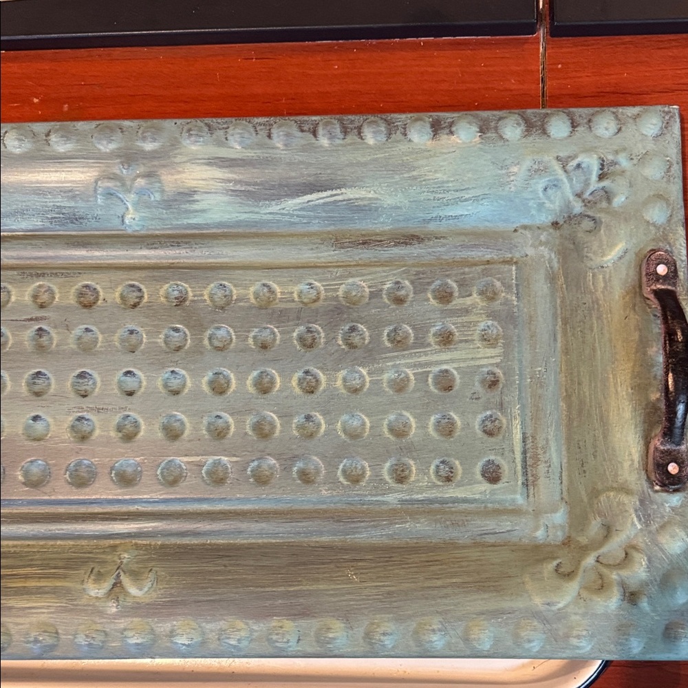 Rustic Metal Tray with Handles - Picture 11 of 16